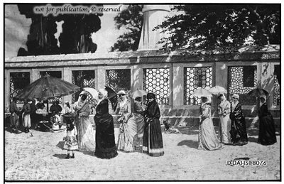 Gemälde: elegante Damen am At Meydanı (Osman Hamdi Bey 1887)