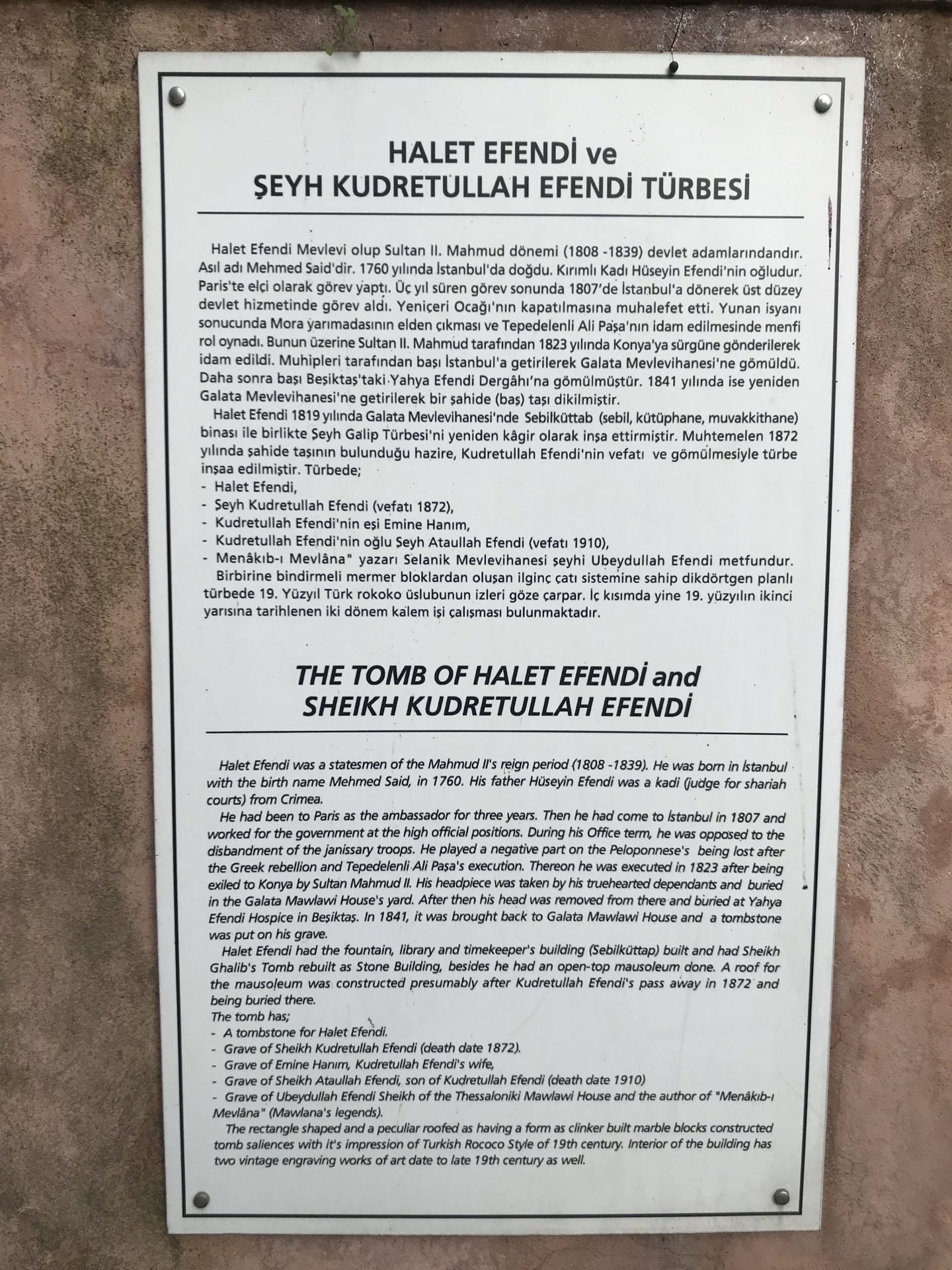 Halet Efendi Türbe ve Haziresi