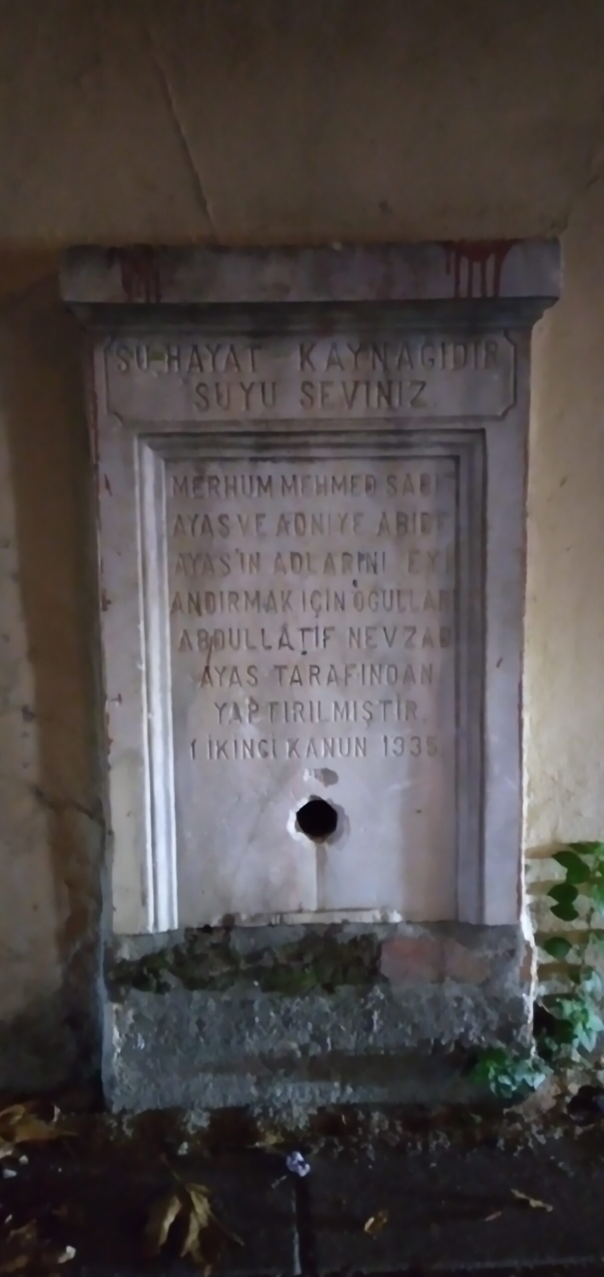 Mehmed Sabit Adniye Abide Ayas Çeşmesi