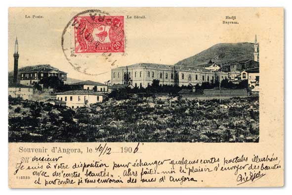 Ankara Vilayet Konağı (Solda İğneli Camii, sağda Hacı Bayram Camii)