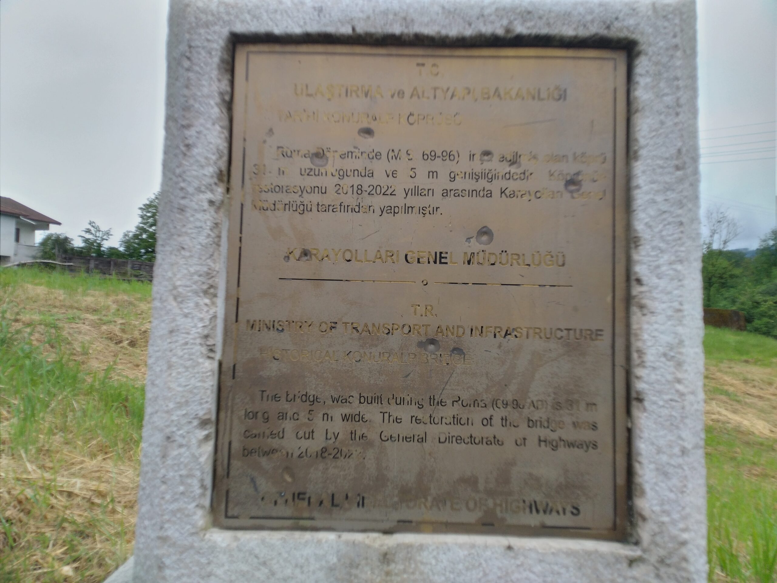 Roma Köprüsü, Konuralp KGM KItabesi