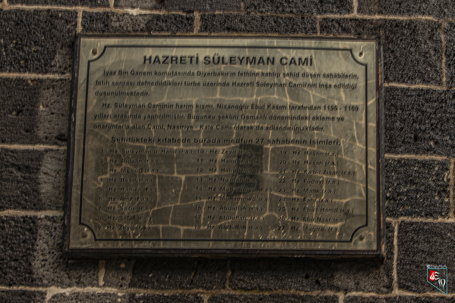 Diyarbakır Sahabeler Türbesi Sahabe İsimleri